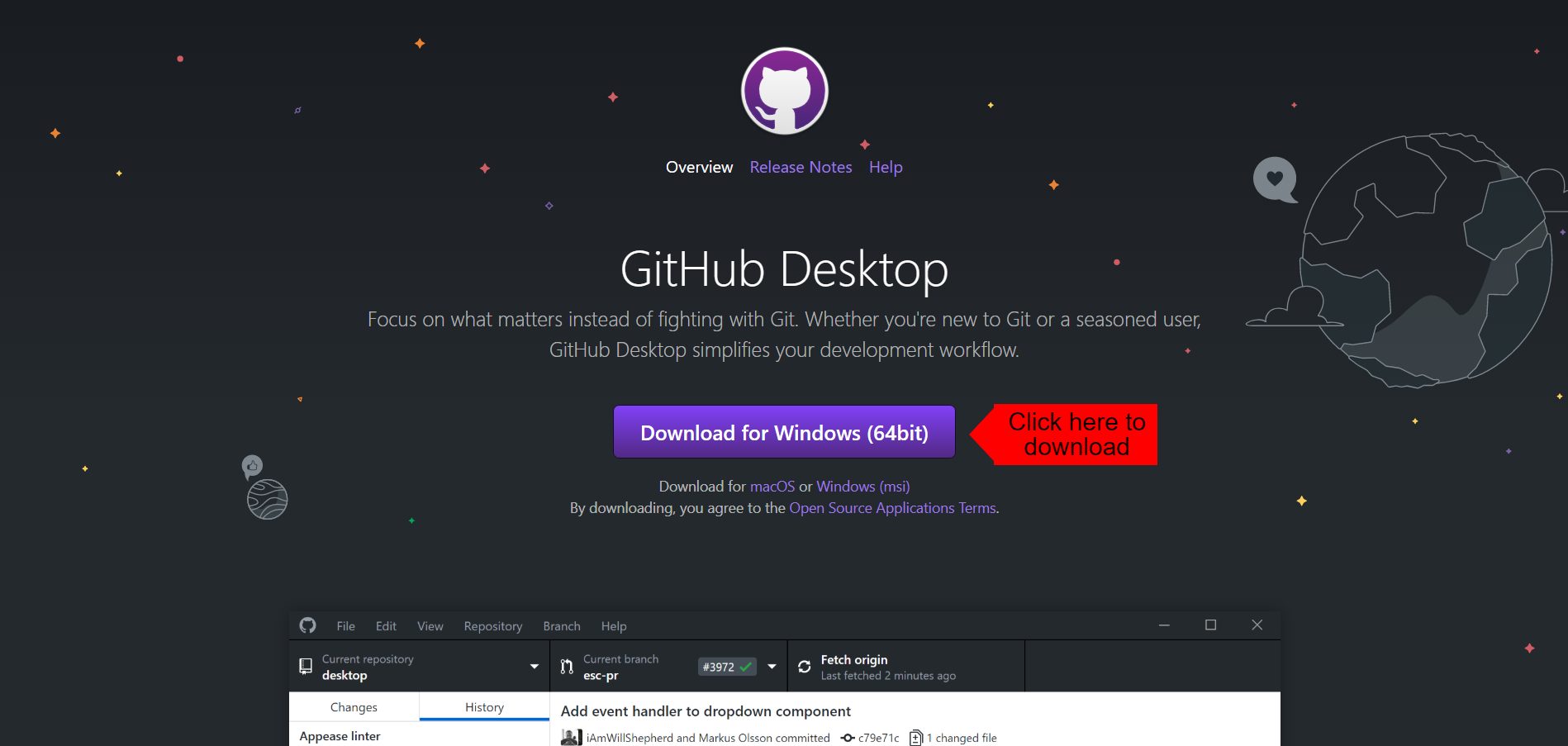 github desktop cant commit